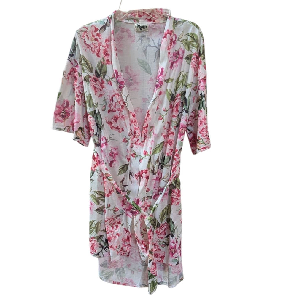 Show Me Your Mumu, Floral Short Sleeve Kimono/Robe. One Size